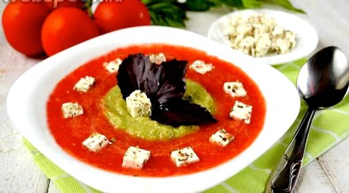 Овощной суп-смузи с брынзой
