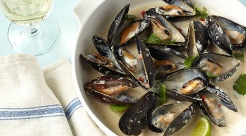 Мидии в кокосовом молоке по-тайски