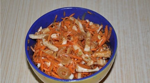Кальмары с морковью