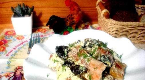 Деруны запеченные с грибами