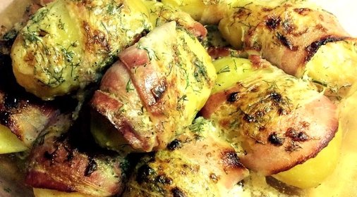 Картофель в беконе