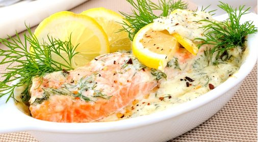 Красная рыба в сливочном соусе в духовке