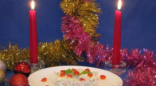 Салат с кальмарами